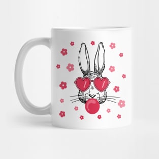 Rabbit in pink glasses Mug